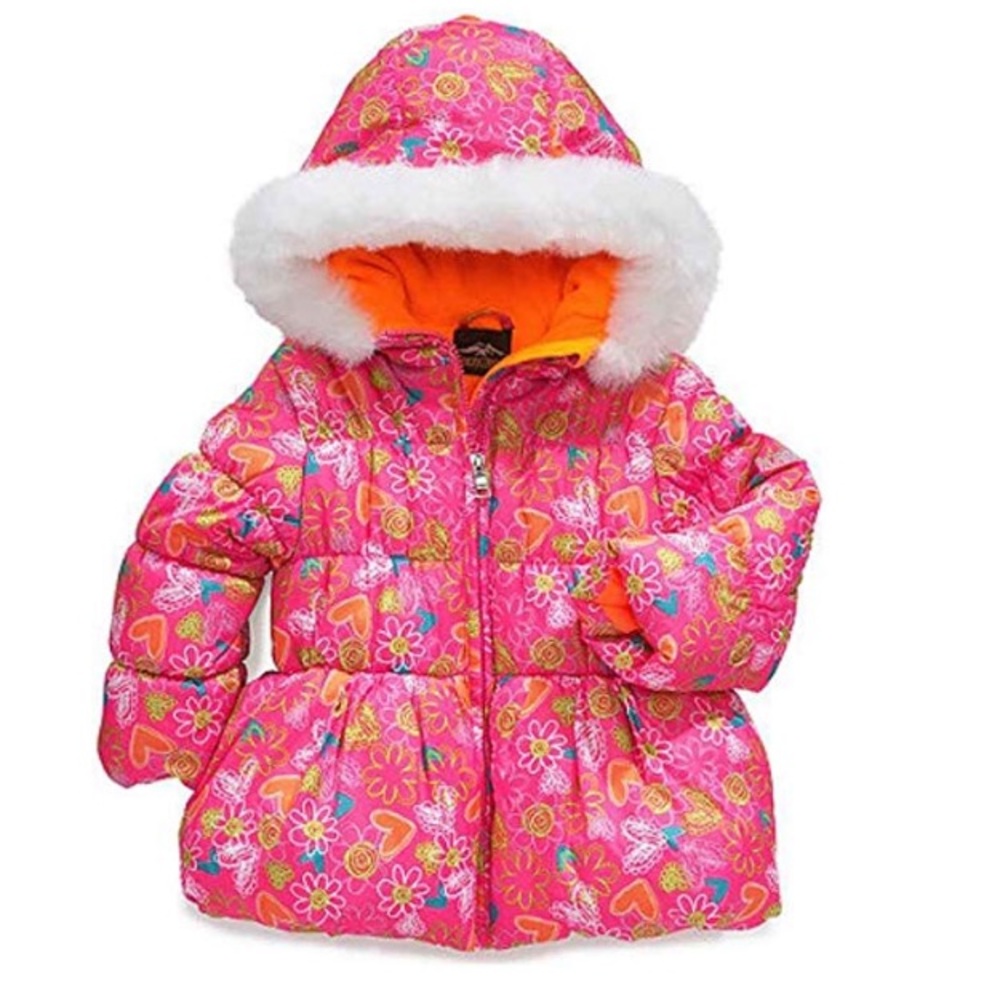 Pink Floral Pacific Trail Winter Puffer Jacket